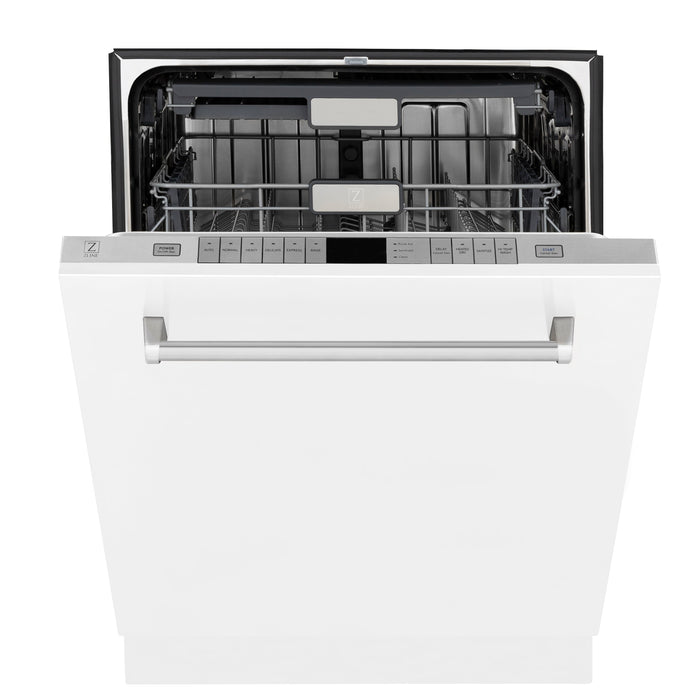 ZLINE 24" Monument Series Top Control Dishwasher in White Matte, DWMT-WM-24
