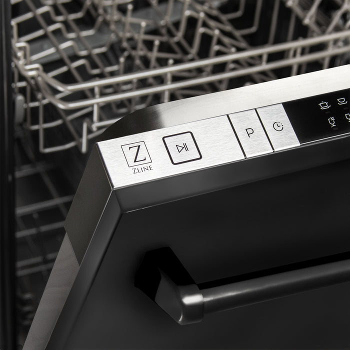 ZLINE 18" Classic Top Control Dishwasher in Black Stainless Steel, DW-BS-18