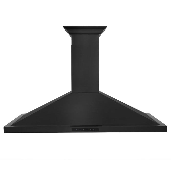 ZLINE 48" Convertible Wall Mount Range Hood in Black Stainless Steel with Crown Molding, BSKBNCRN-48