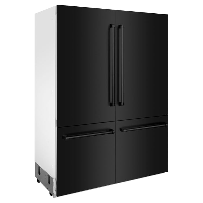 ZLINE 60" Built-In 4-Door French Door Refrigerator in Black Stainless Steel, RBIV-BS-60