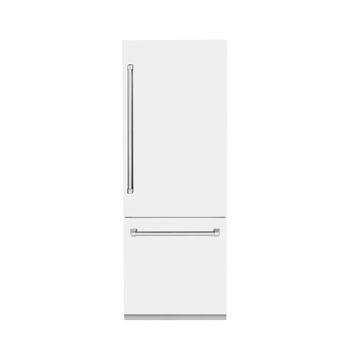 ZLINE 30" Built-In 2-Door Bottom Freezer Refrigerator in White Matte, RBIV-WM-30
