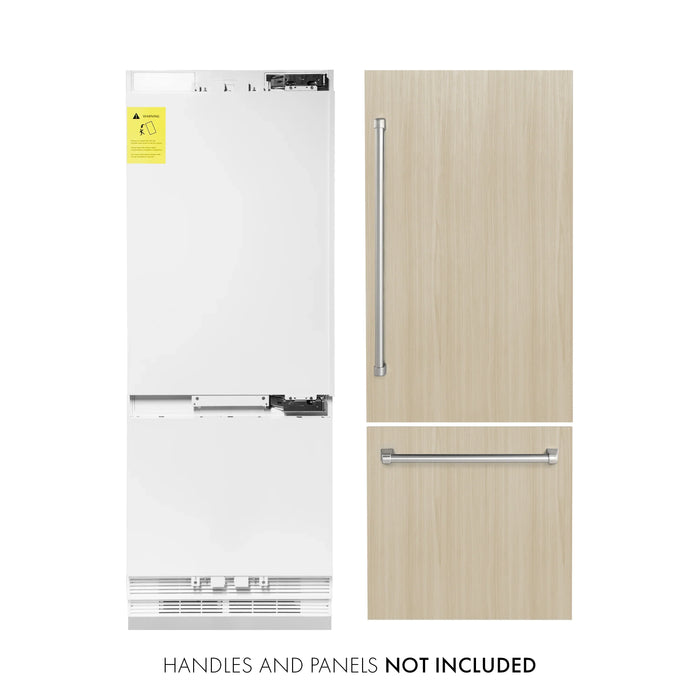 ZLINE 30" Panel Ready Built-In 2-Door Bottom Freezer Refrigerator, RBIV-30