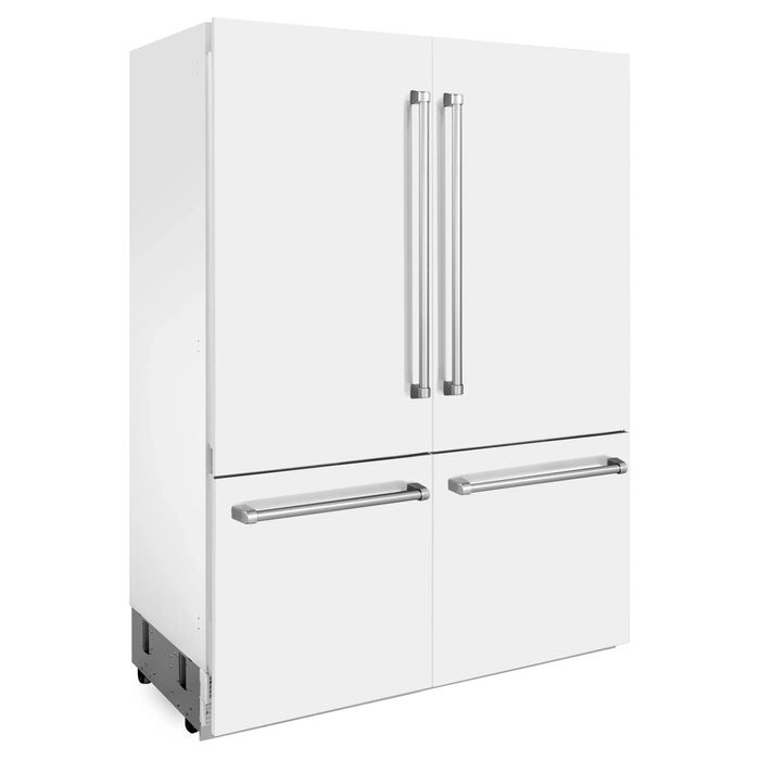 ZLINE 60" Built-In 4-Door French Door Refrigerator in White Matte, RBIV-WM-60