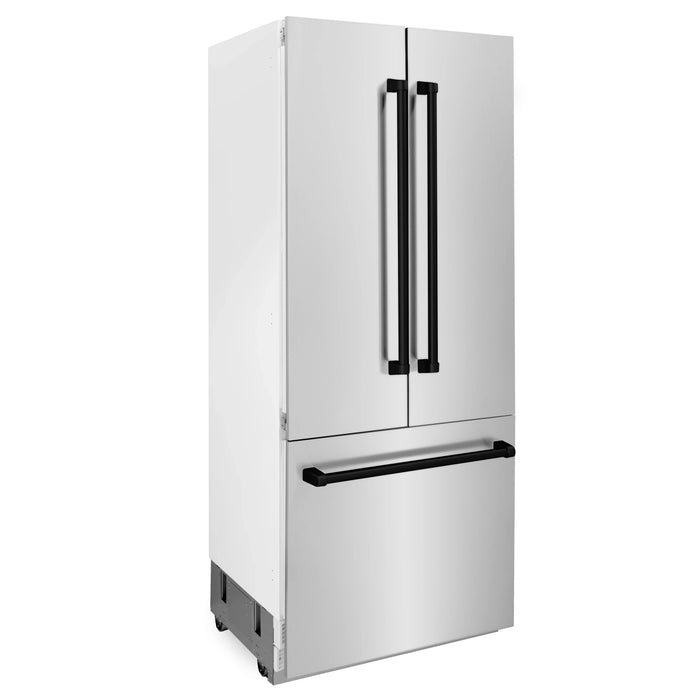 ZLINE 36" Autograph Edition Built-In Refrigerator in Stainless Steel with Matte Black Accents, RBIVZ-304-36-MB