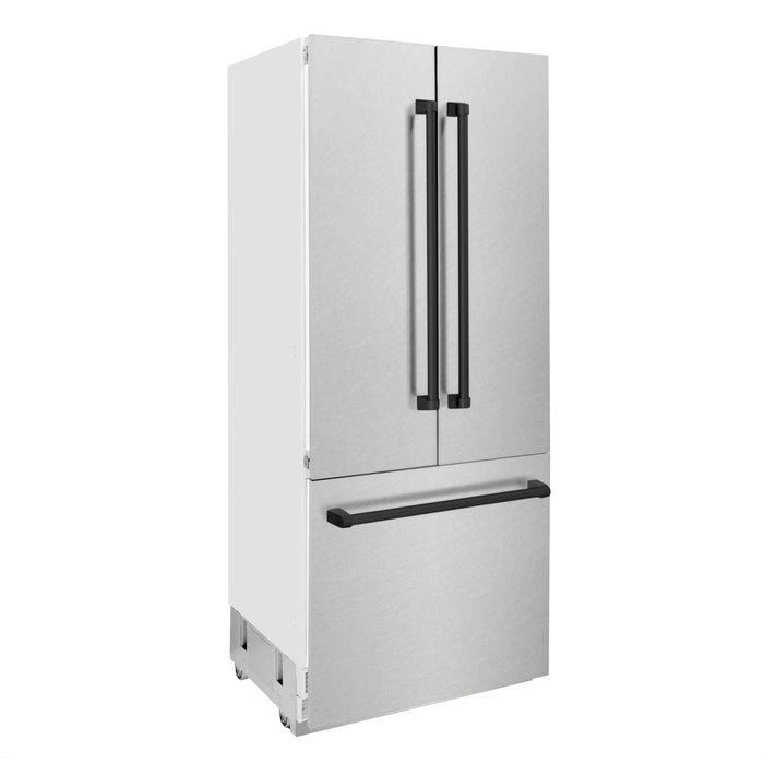 ZLINE 36" Autograph Edition Built-In Refrigerator in Stainless Steel with Matte Black Accents, RBIVZ-SN-36-MB