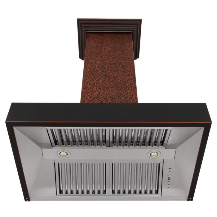 ZLINE 48" Designer Series Wall Mount Range Hood in Hand-Hammered Copper, 655-HBXXX-48