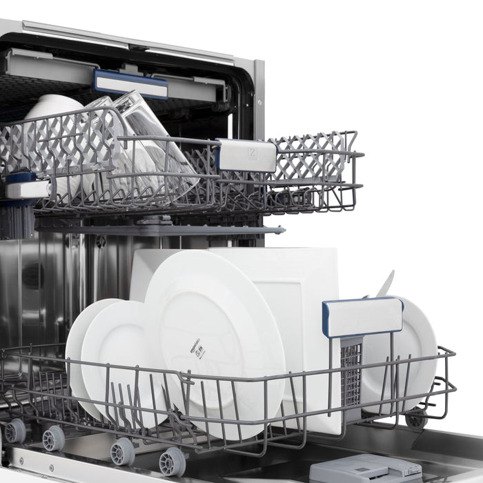 ZLINE 24" Tallac Series Top Control Dishwasher in DuraSnow® Stainless Steel with 3rd Rack, DWV-SN-24