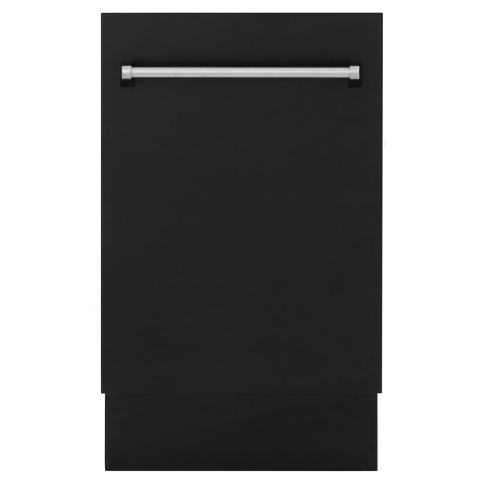 ZLINE 18" Top Control Tall Dishwasher in Matte Black with 3rd Rack, DWV-BLM-18