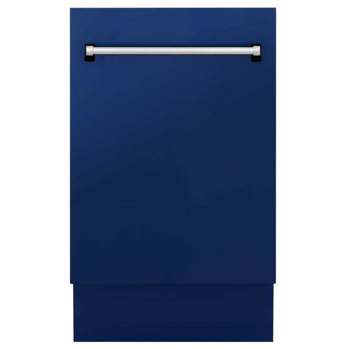 ZLINE 18" Top Control Tall Dishwasher in Blue Gloss with 3rd Rack, DWV-BG-18