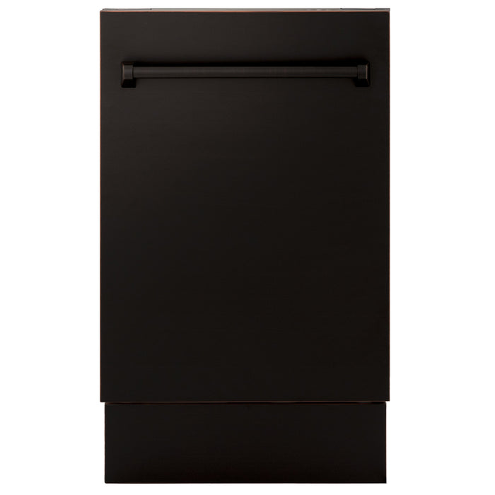 ZLINE 18" Top Control Tall Dishwasher in Oil Rubbed Bronze with 3rd Rack, DWV-ORB-18