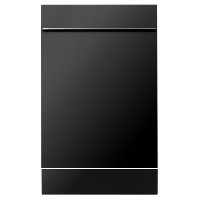 ZLINE 18" Compact Black Stainless Steel Top Control Dishwasher, DW-BS-H-18