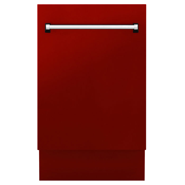 ZLINE 18" Top Control Tall Dishwasher in Red Gloss with 3rd Rack, DWV-RG-18