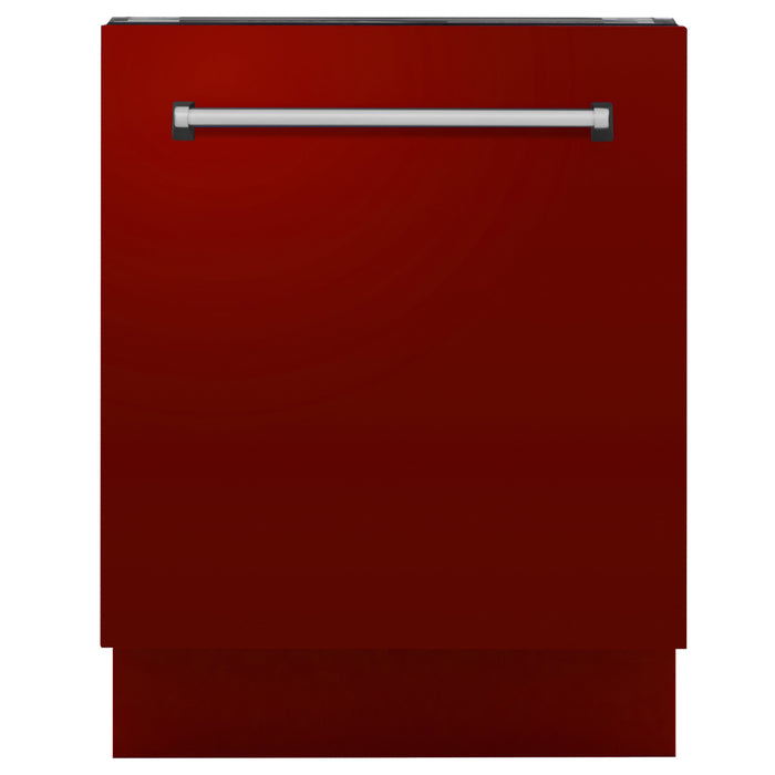 ZLINE 24" Tallac Series Top Control Dishwasher in Red Gloss with 3rd Rack, DWV-RG-24
