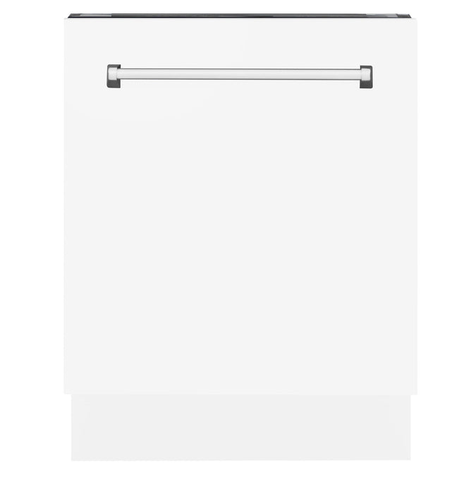 ZLINE 24" Tallac Series Top Control Dishwasher in White Matte with 3rd Rack, DWV-WM-24