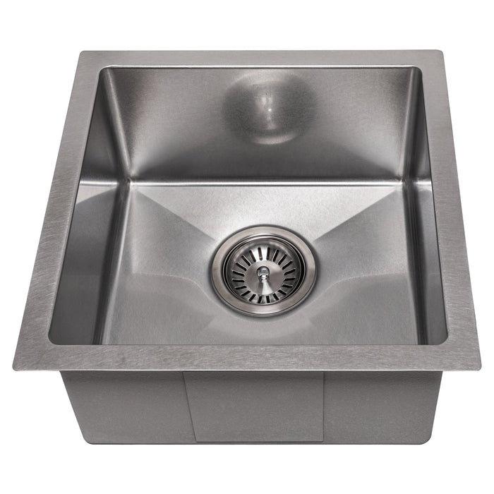 ZLINE 15" Boreal Undermount Single Bowl Bar Kitchen Sink in DuraSnow® Stainless Steel, SUS-15S