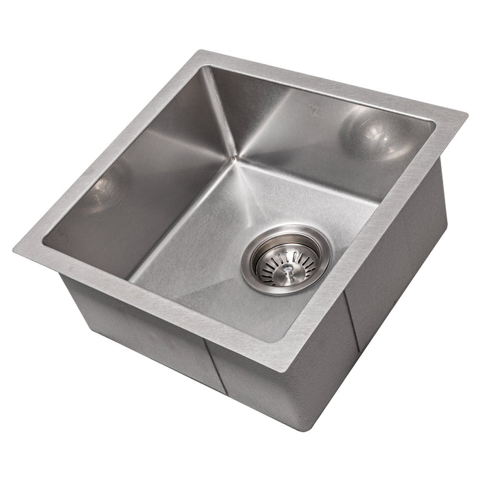 ZLINE 15" Boreal Undermount Single Bowl Bar Kitchen Sink in DuraSnow® Stainless Steel, SUS-15S