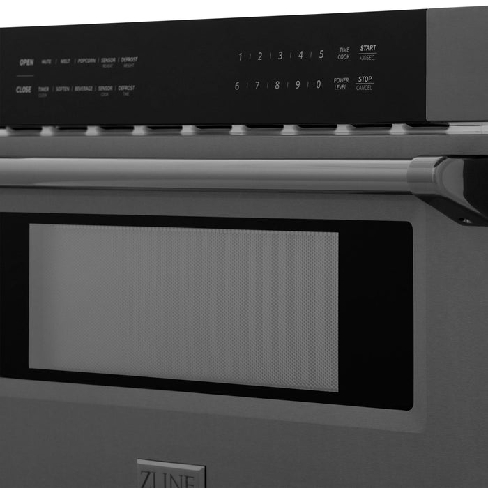 ZLINE 30" Built-In Microwave Drawer In Black Stainless Steel, MWD-30-BS