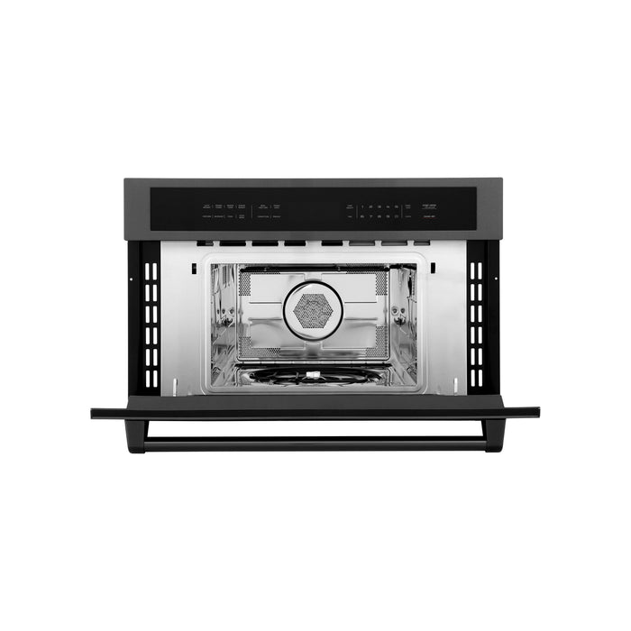 ZLINE 30" Built-in Convection Microwave Oven in Black Stainless Steel, MWO-30-BS