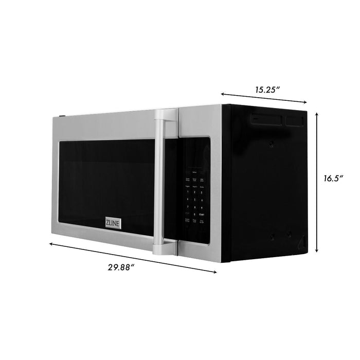 ZLINE Appliance Package - 30 in. Gas Range, Over-the-Range Microwave, Refrigerator, 3KPR-RGOTRH30