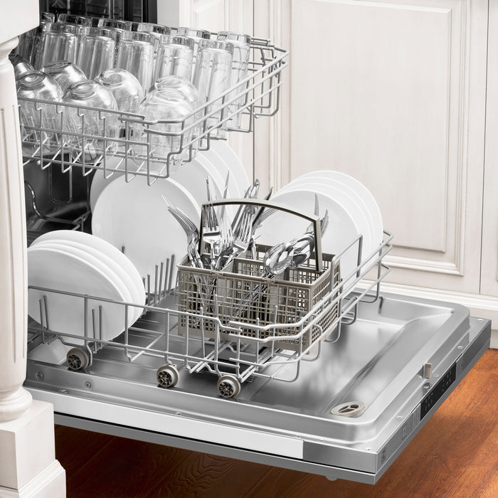 ZLINE 24" Classic Top Control Dishwasher in Stainless Steel with Traditional Style Handle, DW-304-H-24