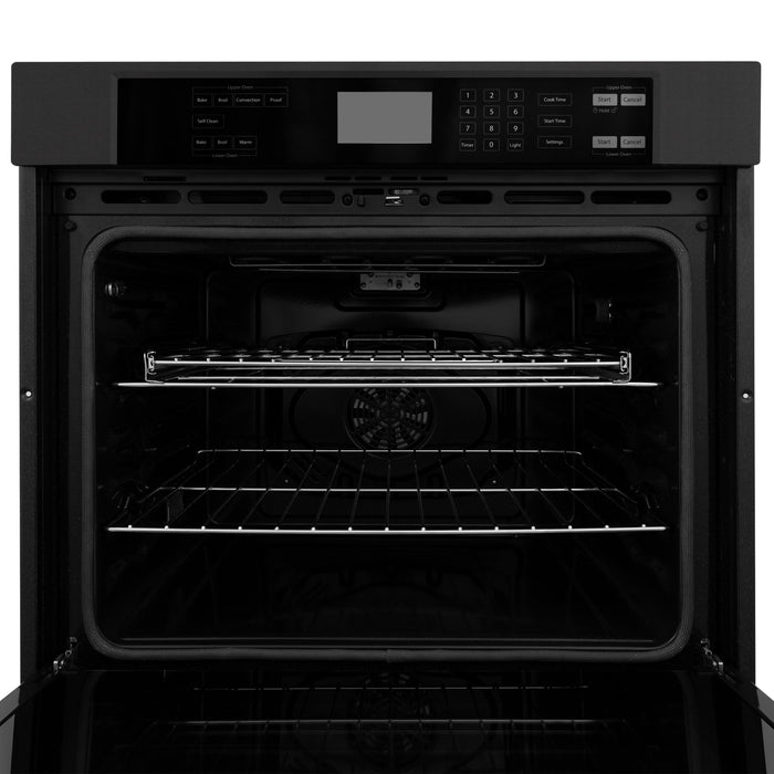 ZLINE 30" Double Wall Oven in Black Stainless Steel, AWD-30-BS