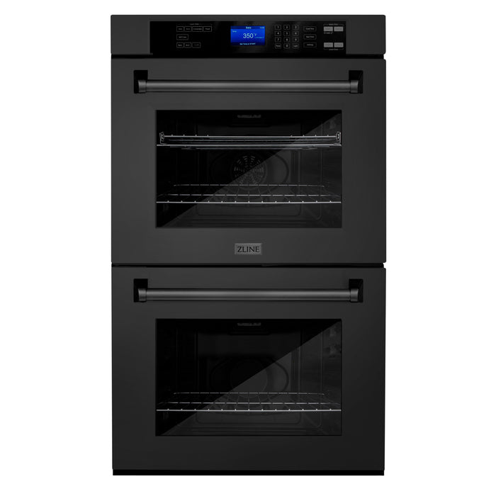 ZLINE 30" Double Wall Oven in Black Stainless Steel, AWD-30-BS