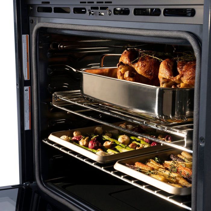 ZLINE 30" Single Wall Oven with True Convection in Black Stainless Steel, AWS-BS-30