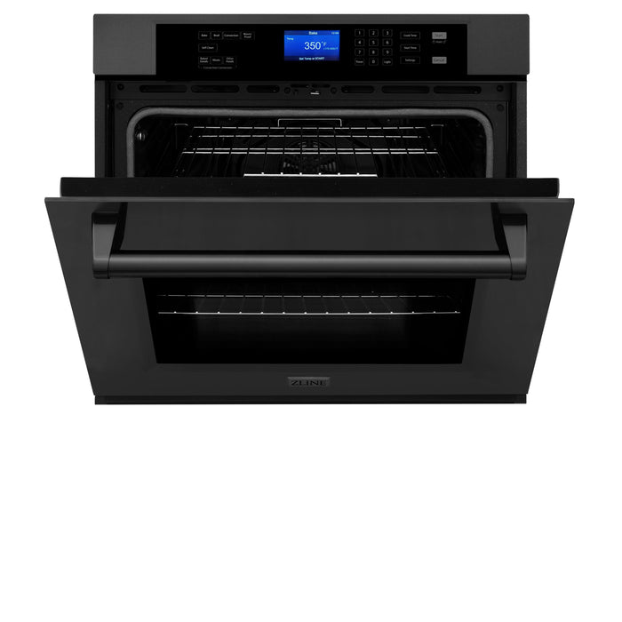 ZLINE 30" Single Wall Oven with True Convection in Black Stainless Steel, AWS-BS-30