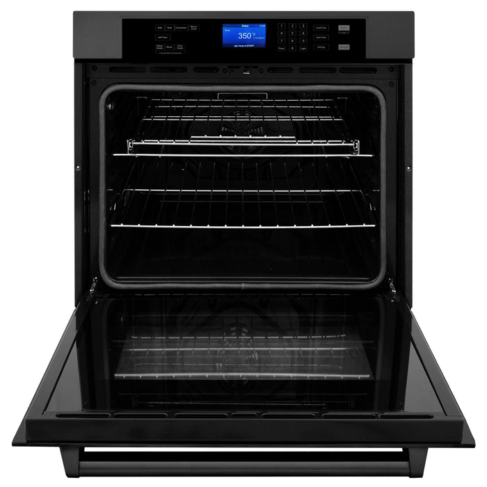 ZLINE 30" Single Wall Oven with True Convection in Black Stainless Steel, AWS-BS-30