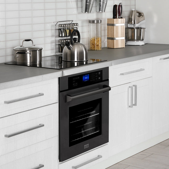 ZLINE 30" Single Wall Oven with True Convection in Black Stainless Steel, AWS-BS-30