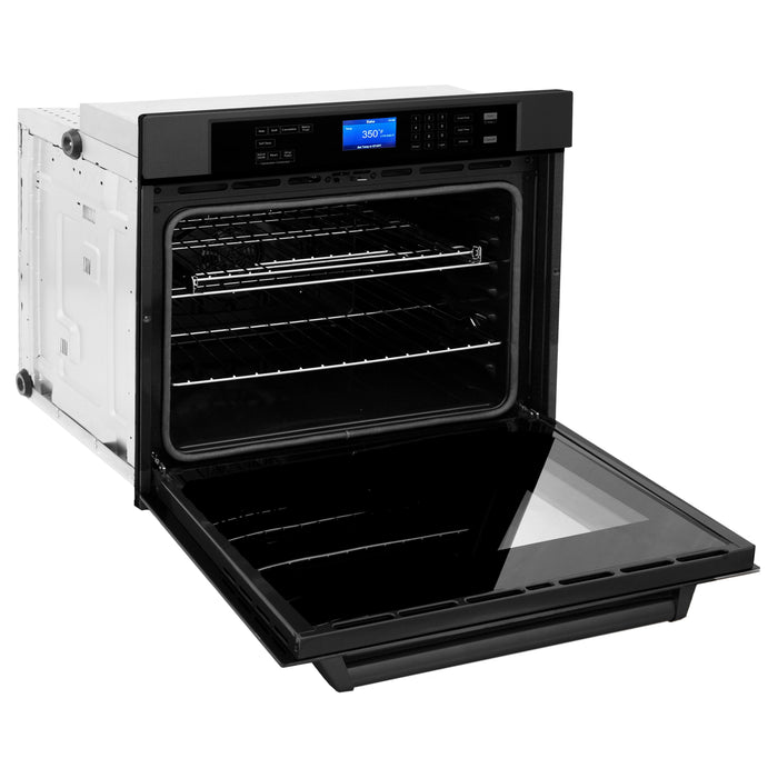 ZLINE 30" Single Wall Oven with True Convection in Black Stainless Steel, AWS-BS-30