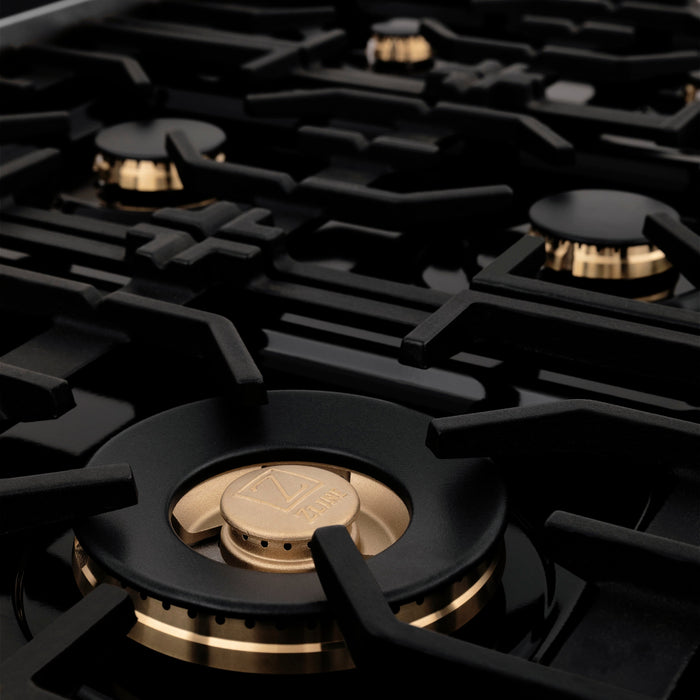 ZLINE 36" Porcelain Rangetop in DuraSnow® Stainless Steel With 6 Gas Burners And Griddle, RTS-BR-GR-36