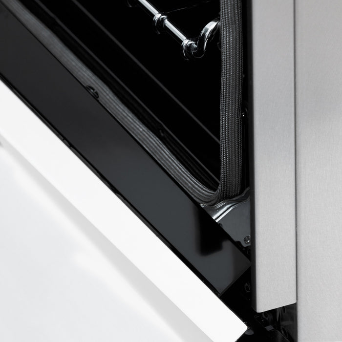 ZLINE 48" Autograph Edition All Gas Range in DuraSnow® Stainless Steel with White Matte Doors and Matte Black Accents, RGSZ-WM-48-MB