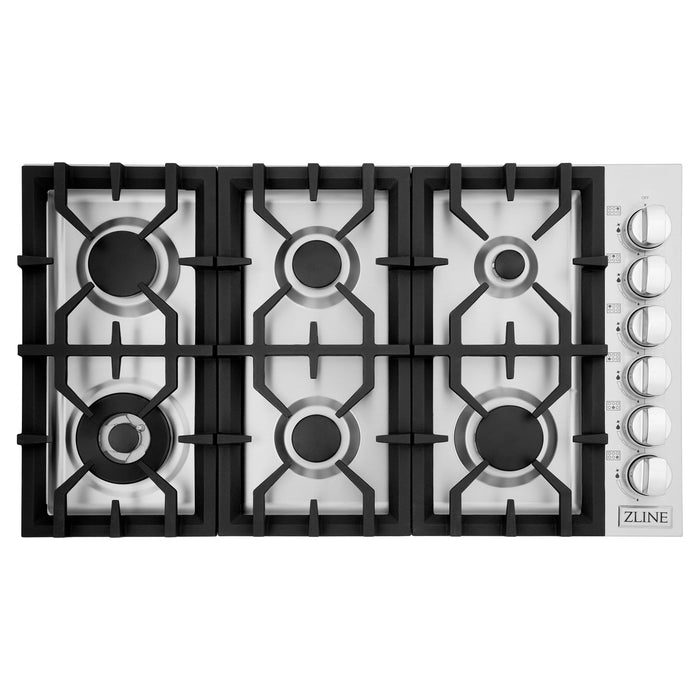 ZLINE 36" Dropin Cooktop with 6 Gas Burners in Stainless Steel, RC36