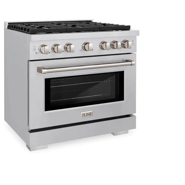 ZLINE 36" Professional Gas Range with 6 Brass Burners in Stainless Steel, SGR-BR-36