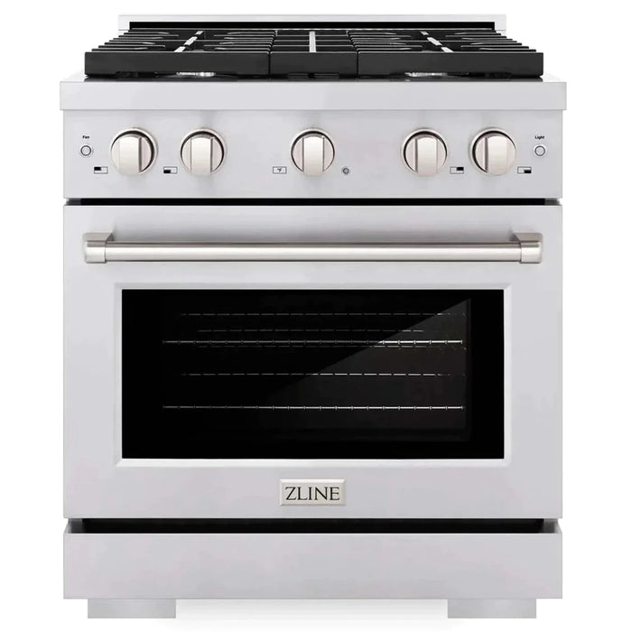 ZLINE 30" Gas Range with Convection Oven and 4 Burners in Stainless Steel, SGR30