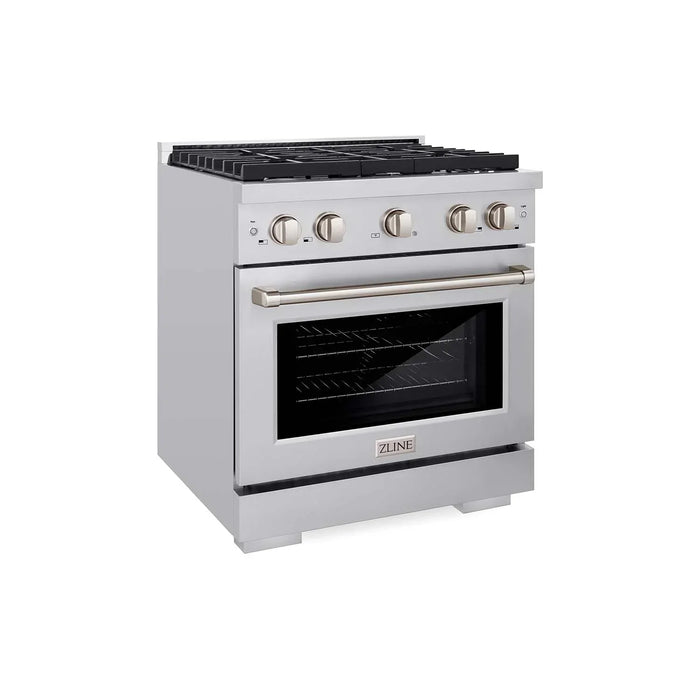 ZLINE 30" Gas Range with Convection Oven and 4 Burners in Stainless Steel, SGR30