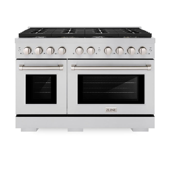 ZLINE Appliance Package - 48" Gas Range, Range Hood, Microwave Drawer and Dishwasher, 4KP-SGRRH48-MWDWV