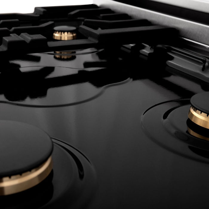 ZLINE 30" All Gas Range in Stainless with Brass Burners, RG-BR-30