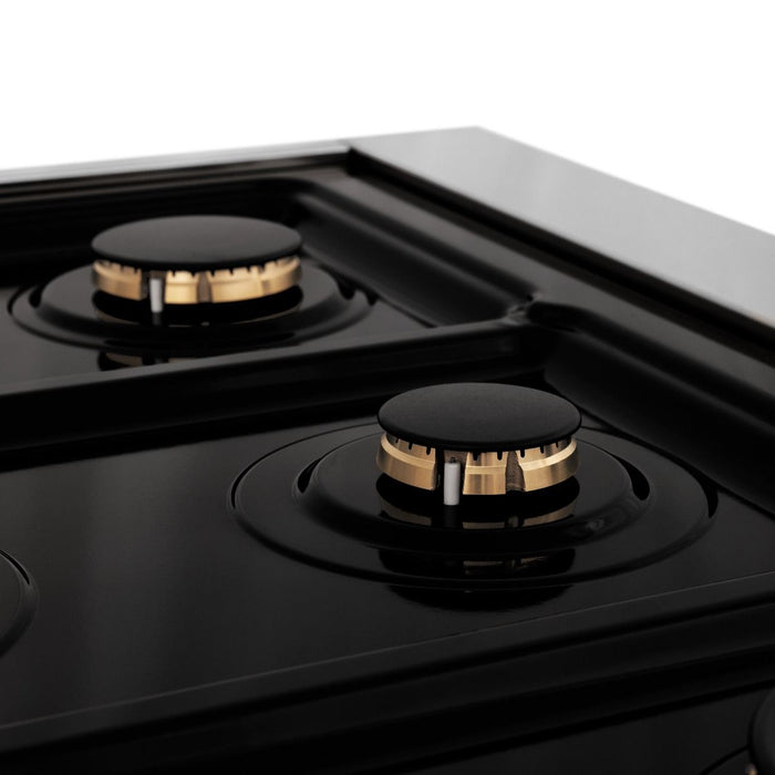 ZLINE 36" Dual Fuel Range in Stainless Steel with Brass Burners, RG-BR-36