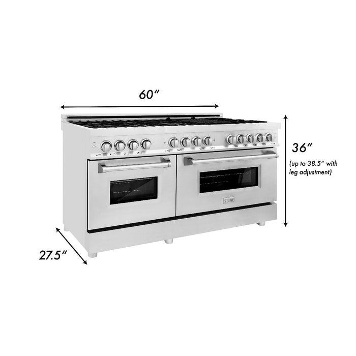 ZLINE 60" Dual Fuel Range in Stainless Steel, RA60