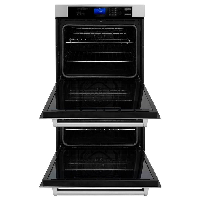 ZLINE Appliance Package - 30" Professional Double Wall Oven, 36" Rangetop, Range Hood In Stainless Steel, 3KP-RTRH36-AWD