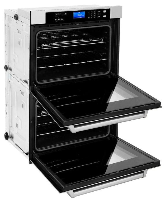 ZLINE Appliance Package - 30" Professional Double Wall Oven, 48" Rangetop, Range Hood In Stainless Steel, 3KP-RTRH48-AWD