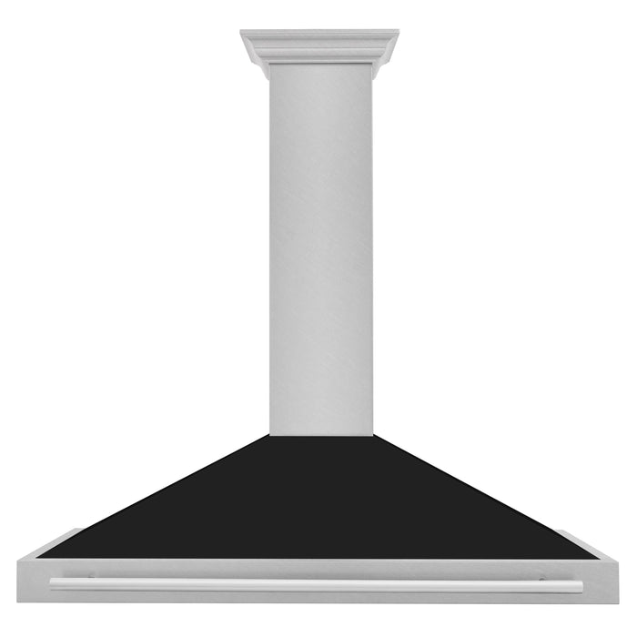 ZLINE 48"Wall Mount Range Hood in DuraSnow® Stainless Steel with Black Matte Shell, KB4SNX-BLM-48