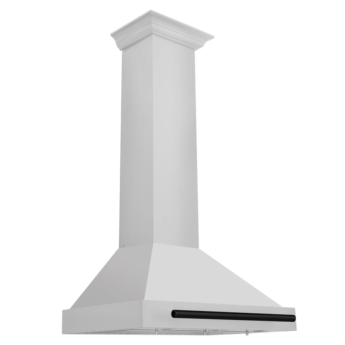 ZLINE 30" Autograph Edition Wall Mount Range Hood in Stainless Steel with Matte Black Handle, KB4STZ-30-MB