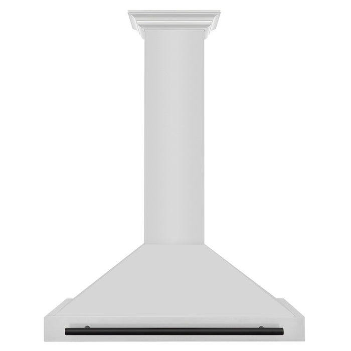 ZLINE 36" Autograph Edition Wall Mount Range Hood in Stainless Steel with Matte Black Handle, KB4STZ-36-MB