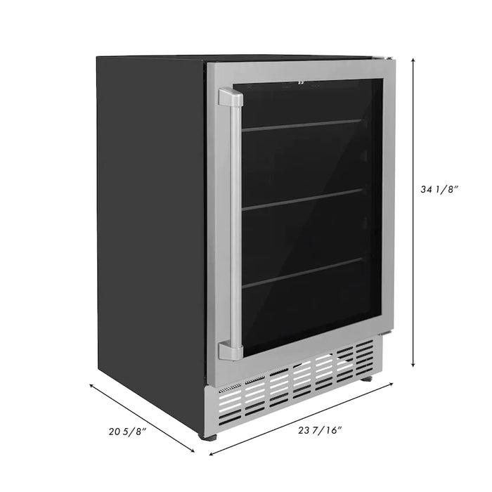ZLINE 24" Monument 154 Can Beverage Fridge in Stainless Steel, RBV-US-24