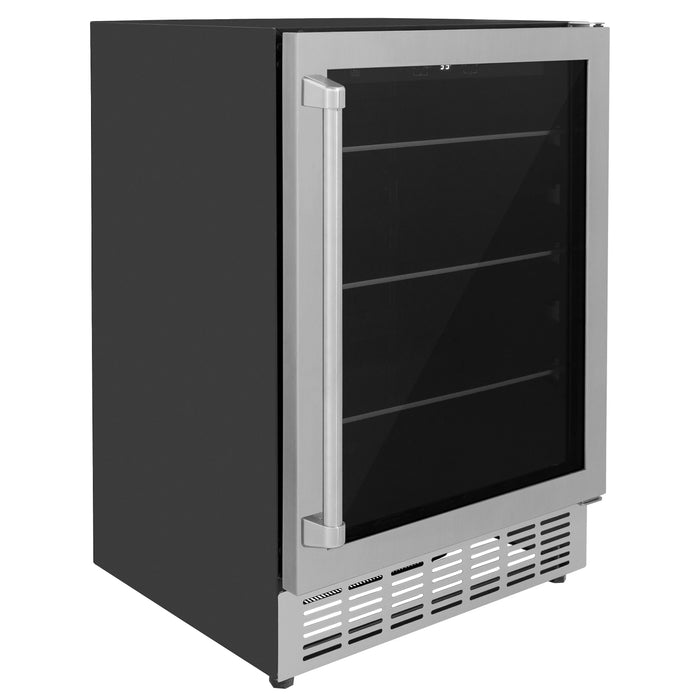 ZLINE 24" Monument 154 Can Beverage Fridge in Stainless Steel, RBV-US-24