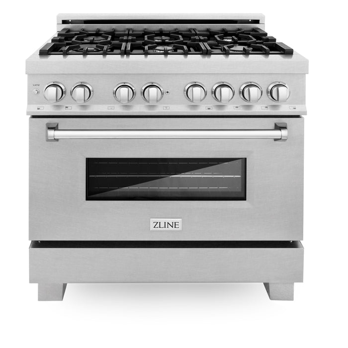 ZLINE 48" Dual Fuel Range with Griddle in DuraSnow® Stainless Steel, RAS-SN-GR-48