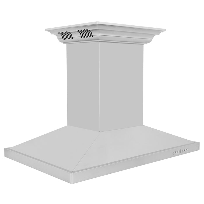 ZLINE 30" Island Mount Range Hood in Stainless Steel with CrownSound Built-in Speakers, GL2iCRN-BT-30